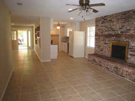 Open Living, Dining, Kitchen Space