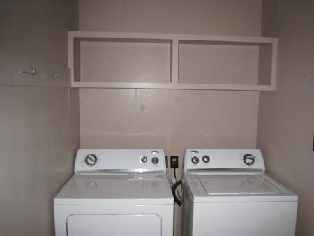Utility Room Washer & Dryer With Shelves