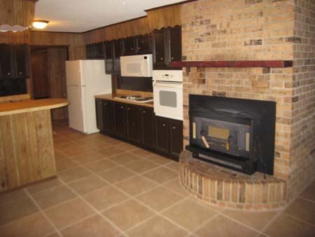 Kitchen View with Wood Burning Stove